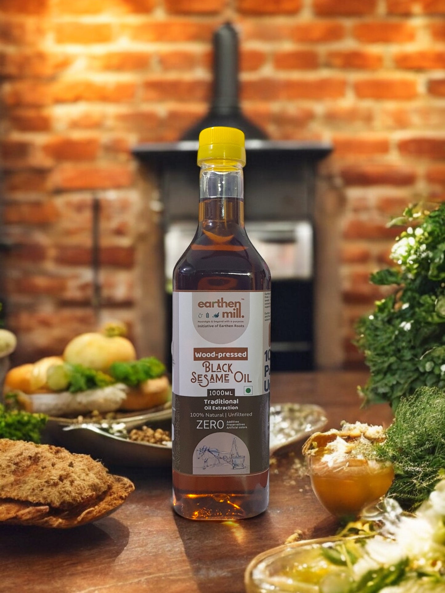 Earthen Mill Wooden Coldpressed Black Sesame Oil | Pure & Healthy