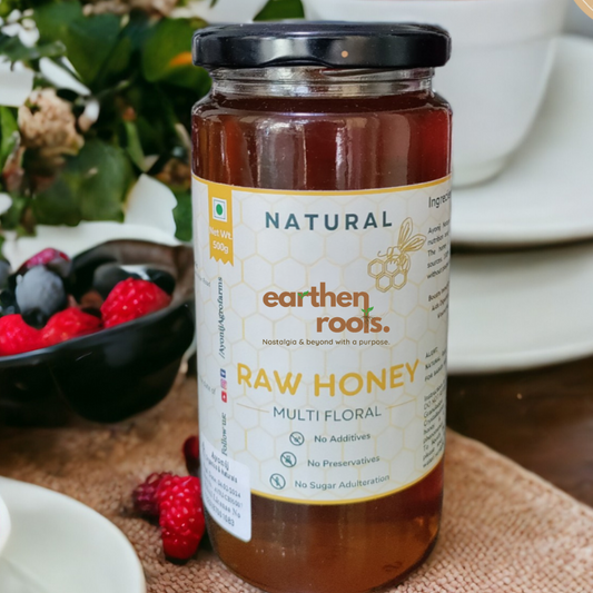 Earthen Roots Natural Raw Honey | Pure & Unprocessed | Multi-Floral