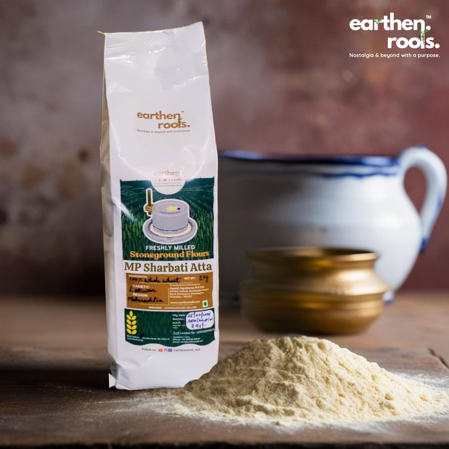 Earthen Mill Stonground MP Sharbati Whole Wheat Flour