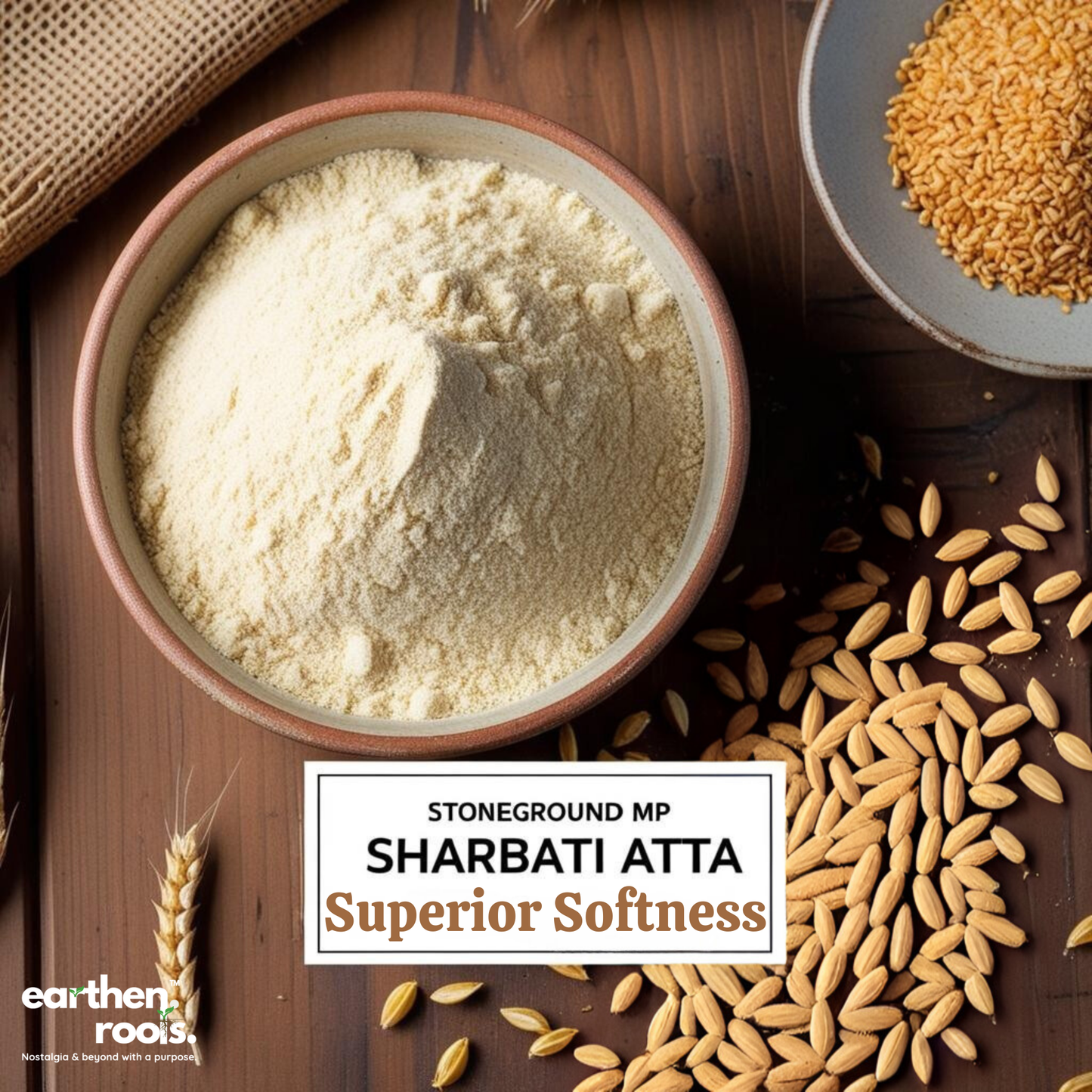 Earthen Mill Stonground MP Sharbati Whole Wheat Flour