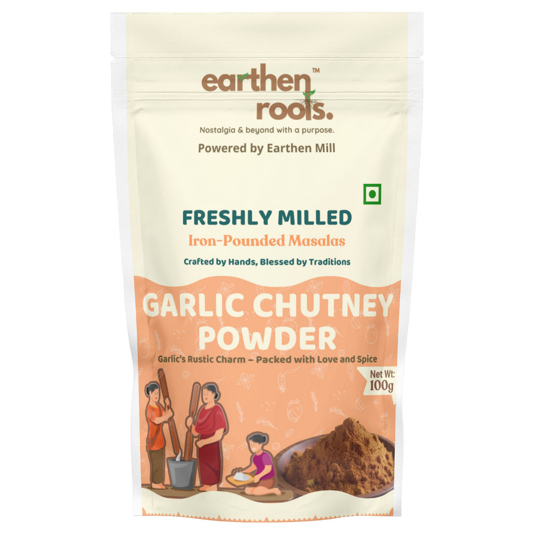 Earthen Mill Iron-Pounded Garlic Chutney Powder