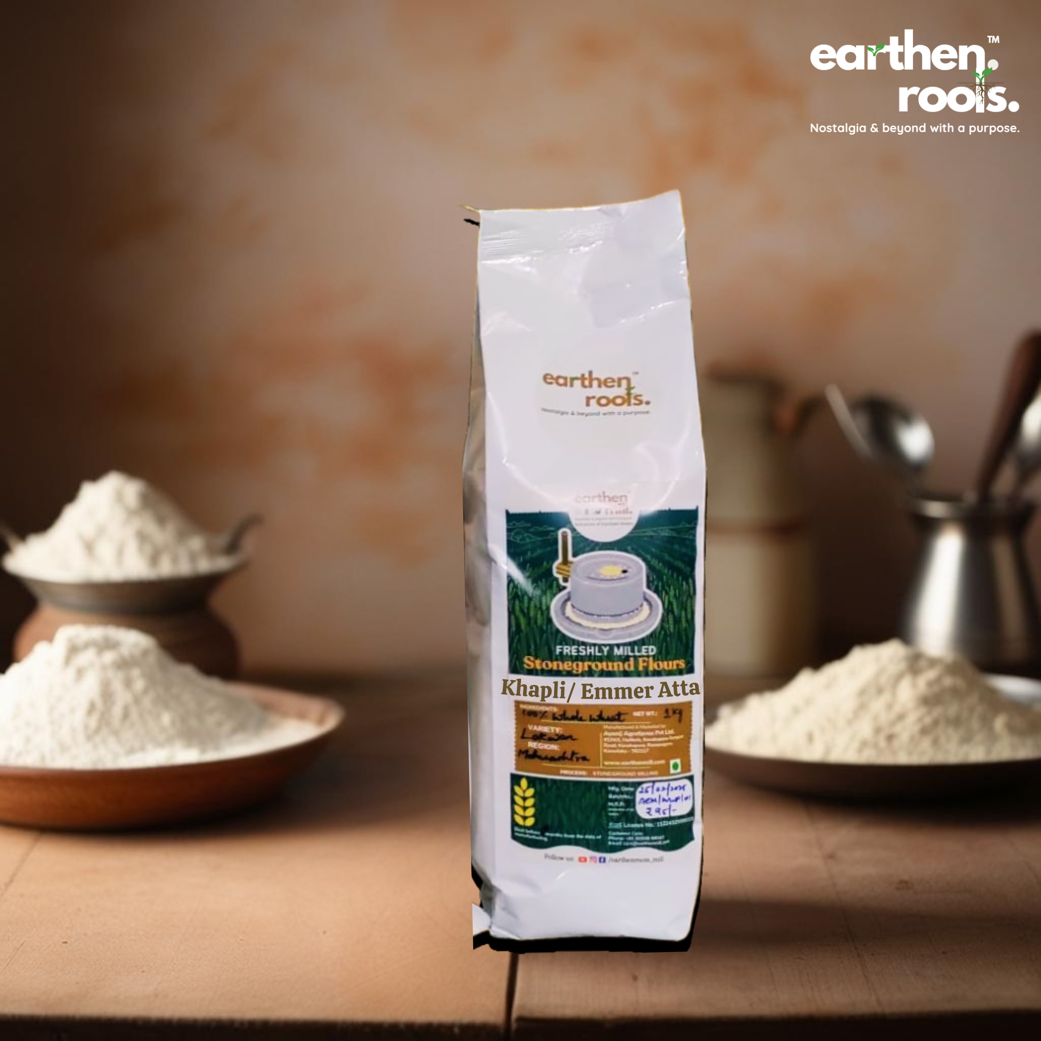 Earthen Mill Stonground Khapli Whole Wheat Flour