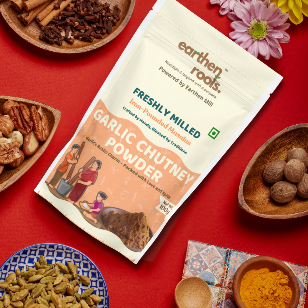 Earthen Mill Iron-Pounded Garlic Chutney Powder